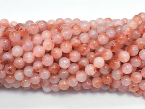 Jade - Peach White 6mm (6.3mm) Round-BeadBasic