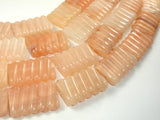 Pink Aventurine, 18x25mm Carved Rectangle Beads-BeadBasic
