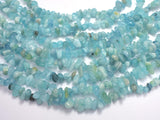 Aquamarine, 4-10mm Chips Beads, 32 Inch-BeadBasic