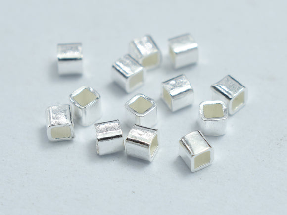 50pcs 925 Sterling Silver Beads, 1.5x1.5mm Cube Beads, Square Crimp Beads-BeadBasic