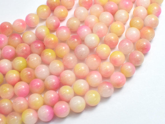 Jade - Pink & Yellow, 8mm Round-BeadBasic