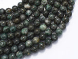 Pyrite in Green Jade, 8mm (8.5mm) Round-BeadBasic