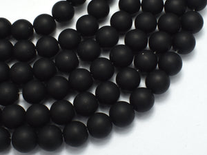 Matte Black Stone, 10mm Round Beads