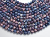 Rain Flower Stone, Blue & Purple, 8mm (8.5mm) Round-BeadBasic