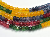 Jade - Multi Color 3x4mm Faceted Rondelle, 14 Inch