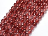 Quartz - Red, 8mm (7.8mm) Round-BeadBasic