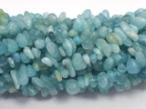 Aquamarine, 4-10mm Chips Beads, 32 Inch-BeadBasic