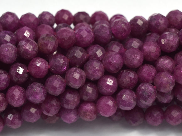 Ruby Beads, 4mm (4.5mm) Micro Faceted Round