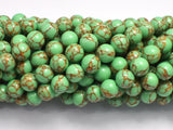 Howlite Turquoise - Green with Gold Line, 8mm (8.3mm)-BeadBasic