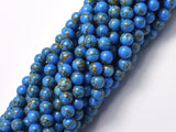 Howlite Turquoise - Blue with Gold Line, 6mm (6.4mm)