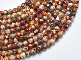 Fire Agate, Snake Skin Agate, 6mm Round, 14 Inch-BeadBasic