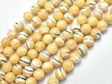 Mother of Pearl , MOP, Light Brown, 8mm Round-BeadBasic