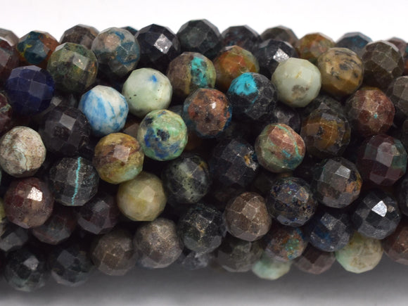 Natural Azurite, 4mm Micro Faceted Round
