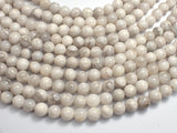White Crazy Lace Agate 8mm Round Beads, 15 Inch-BeadBasic