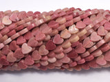 Rhodonite, 6mm Heart Beads-BeadBasic