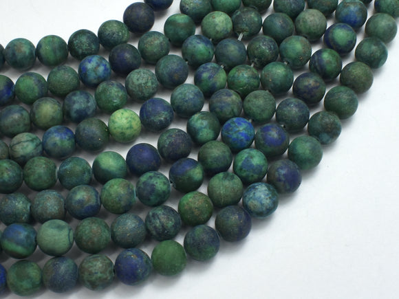 Matte Azurite Malachite Beads, 8mm Round Beads-BeadBasic