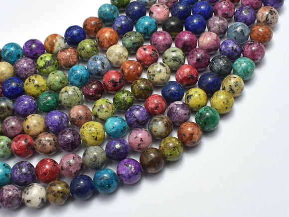 Sesame Jasper-Multi Color 8mm Round Beads, 15 Inch-BeadBasic