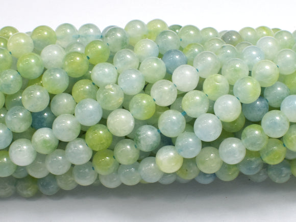 Jade - Light Green & Blue 6mm Round-BeadBasic