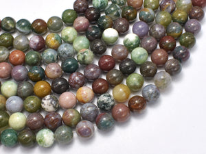 Indian Agate Beads, Fancy Jasper Beads, 8mm Round Beads-BeadBasic
