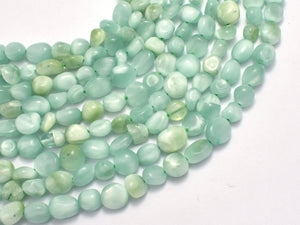 Green Angelite Beads, 5x7mm Nugget Beads, 15.5 Inch-BeadBasic