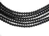 Jet Gemstone Beads, Round, 6mm-BeadBasic