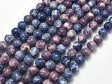 Rain Flower Stone, Blue & Purple, 8mm (8.5mm) Round-BeadBasic