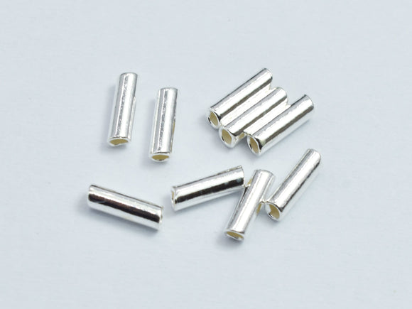 30pcs 925 Sterling Silver Tube, Tube Connector, 1.5x5mm-BeadBasic