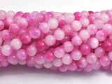 Jade - Pink & White, 6mm Round-BeadBasic