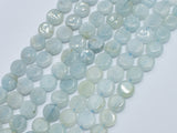 Aquamarine 8.5-9.5mm Coin Beads-BeadBasic