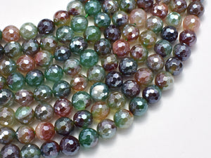 Mystic Coated Rainbow Agate, 8mm Faceted Round-BeadBasic