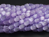 Selenite, Gypsum, Purple, 6x9mm Tube-BeadBasic