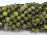 Green Line Quartz Beads, 8mm, Round-BeadBasic
