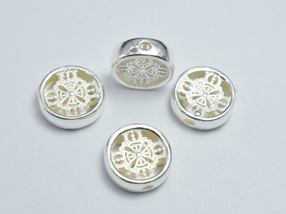 1pc 925 Sterling Silver Coin Beads, 11mm-BeadBasic
