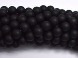 Matte Black Stone, 10mm Round Beads