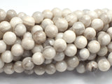 White Crazy Lace Agate 8mm Round Beads, 15 Inch-BeadBasic