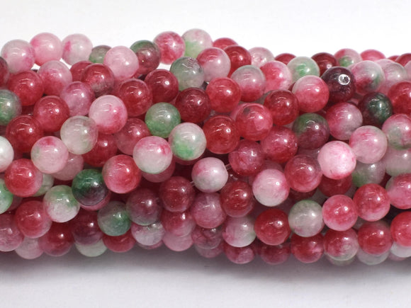 Jade - Red & Green, 4mm Round-BeadBasic