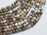 Banded Agate, Striped Agate, Brown, 6mm Round-BeadBasic