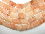 Pink Aventurine, 18x25mm Carved Rectangle Beads-BeadBasic