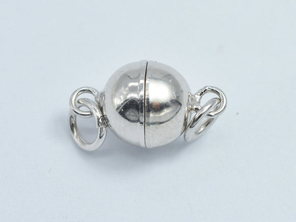 1pc 8mm 925 Sterling Silver Magnetic Ball Clasp, 14x8mm-BeadBasic
