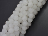 Matte White Jade 10mm Round Beads-BeadBasic