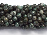 Pyrite in Green Jade, 8mm (8.5mm) Round-BeadBasic
