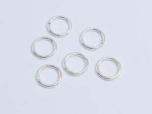 6pcs 925 Sterling Silver Closed Jump Ring, 8mm