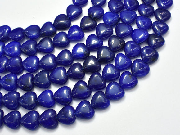 Jade - Blue 12mm Heart Beads, 15 Inch-BeadBasic