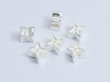 4pcs 925 Sterling Silver Beads, 6.5x6.5mm Four Pointed Star-BeadBasic