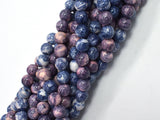 Rain Flower Stone, Blue & Purple, 8mm (8.5mm) Round-BeadBasic