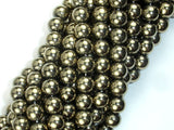 Hematite Beads-Light Gold, 8mm Round Beads