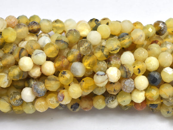 Yellow Opal 4mm Micro Faceted Round-BeadBasic