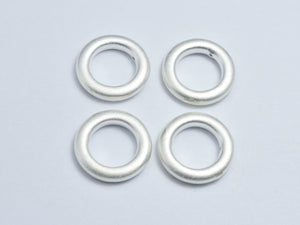 2pcs Matte 925 Sterling Silver Ring, 13mm-BeadBasic