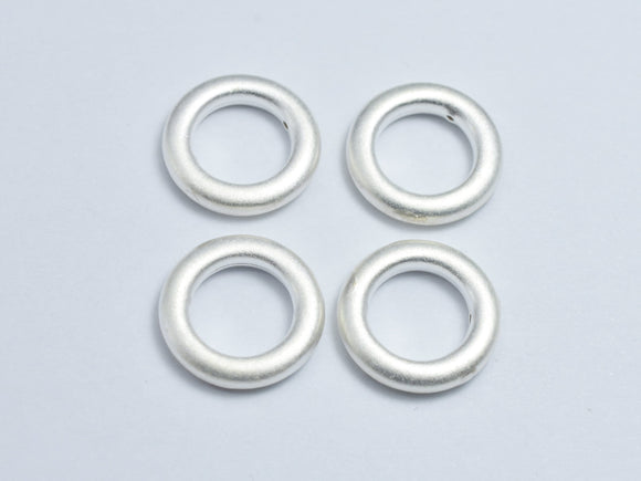 2pcs Matte 925 Sterling Silver Ring, 13mm-BeadBasic