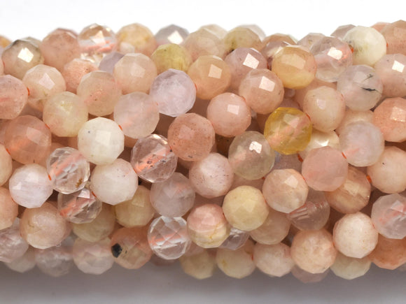 Peach Moonstone, 4mm (4.3mm) Micro Faceted